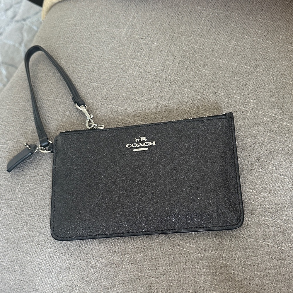 Coach Black Leather Wristlet